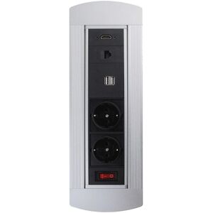 LEDmaxx 105950 Strömskena med HDMI, USB, IP20 Svart Krom LEDmaxx 105950 Strömskena med HDMI, USB, IP20 Svart Krom