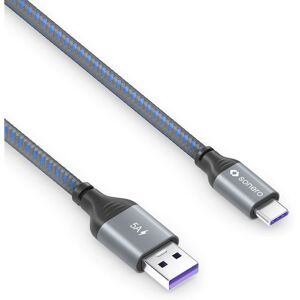 Câble Sonero USB-C à USB-A 1m - Charge rapide, Gris/Bleu - USB 2.0 - 100W Câble Sonero USB-C à USB-A 1m - Charge rapide, Gris/Bleu - USB 2.0 - 100W