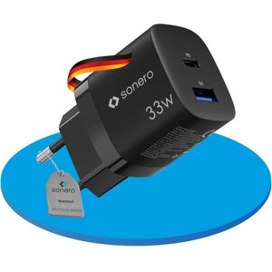 Sonero USB-C & USB-A GaN-laddare - 2 Portar - 33W PD - Svart Sonero USB-C & USB-A GaN-laddare - 2 Portar - 33W PD - Svart