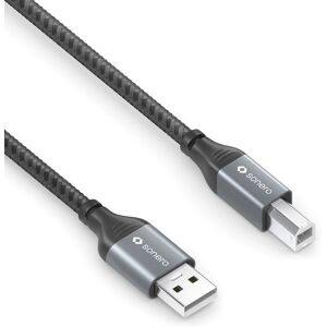 Câble USB 2.0 Sonero - 2m, A à B, Noir, Gris - Transfert de données Câble USB 2.0 Sonero - 2m, A à B, Noir, Gris - Transfert de données