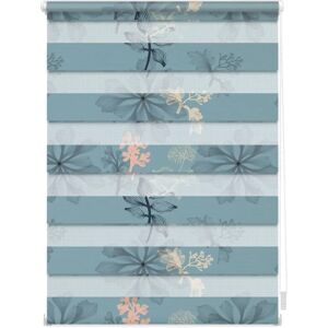 LICHTBLICK Duo Rollo - Blaues Blumenmuster - Ohne Bohren LICHTBLICK Duo Rollo - Blaues Blumenmuster - Ohne Bohren