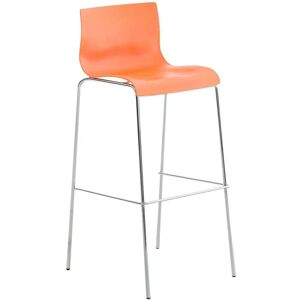 Tabouret de bar CLP Hover - Moderne, Empilable, Orange/Crom Tabouret de bar CLP Hover - Moderne, Empilable, Orange/Crom