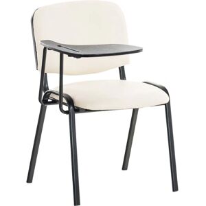 Chaise Ken avec table pliante - Simili cuir crème - Chaise avec table pliante Chaise Ken avec table pliante - Simili cuir crème - Chaise avec table pliante