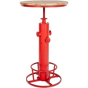 CLP Mesa Auxiliar Redonda - Estilo Industrial, Altura Ajustable, Rojo CLP Mesa Auxiliar Redonda - Estilo Industrial, Altura Ajustable, Rojo