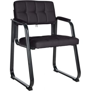 Chaise de Conférence Homestoreking - Cuir synthétique Noir - Style moderne Chaise de Conférence Homestoreking - Cuir synthétique Noir - Style moderne