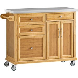 SoBuy Île de Cuisine en Bambou Naturel avec Acier Inoxydable - Type de Cuisine - Publicité SoBuy Île de Cuisine en Bambou Naturel avec Acier Inoxydable - Type de Cuisine - Publicité