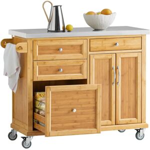 SoBuy FKW70-N Kitchen Cart - Stainless Steel Worktop, 4 Drawers, Adjustable Shelf, Towel Rack SoBuy FKW70-N Kitchen Cart - Stainless Steel Worktop, 4 Drawers, Adjustable Shelf, Towel Rack