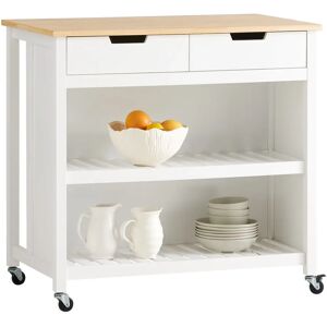SoBuy FKW74-WN Wit Keukentrolley - Opbergkast en Eettafel/Bar SoBuy FKW74-WN Wit Keukentrolley - Opbergkast en Eettafel/Bar