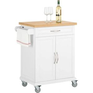 SoBuy White Bamboo Kitchen Cart - Kitchen Island SoBuy White Bamboo Kitchen Cart - Kitchen Island