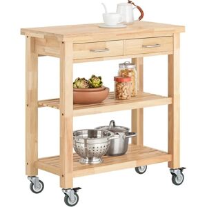 SoBuy Kitchen Trolley with 2 Drawers - Durable Solid Wood Design SoBuy Kitchen Trolley with 2 Drawers - Durable Solid Wood Design