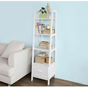 SoBuy White Corner Bookshelf with Drawers - Bookshelf, Corner, Modern SoBuy White Corner Bookshelf with Drawers - Bookshelf, Corner, Modern