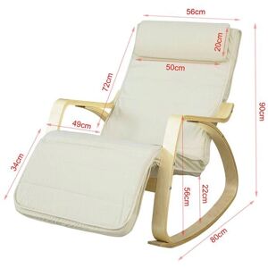 Fauteuil beige SoBuy avec repose-pieds réglable - Fauteuil - Publicité Fauteuil beige SoBuy avec repose-pieds réglable - Fauteuil - Publicité