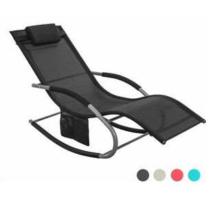 Mustanvärinen lounge-tuoli SoBuy - Säänkestävä, 150kg Mustanvärinen lounge-tuoli SoBuy - Säänkestävä, 150kg