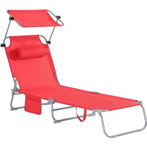 SoBuy OGS48-R Red Sun Lounger with Adjustable Shade & Backrest SoBuy OGS48-R Red Sun Lounger with Adjustable Shade & Backrest