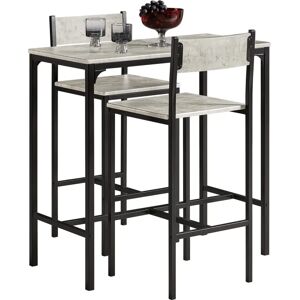 SoBuy Betonmønstret Bar Bord med 2 Stole - Bar Type SoBuy Betonmønstret Bar Bord med 2 Stole - Bar Type