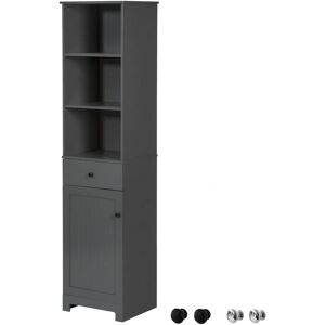 SoBuy Hoher Grauer Badezimmerschrank - Stauraum SoBuy Hoher Grauer Badezimmerschrank - Stauraum