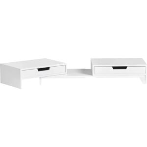 SoBuy White Monitor Stand with Drawers - Monitor Support SoBuy White Monitor Stand with Drawers - Monitor Support