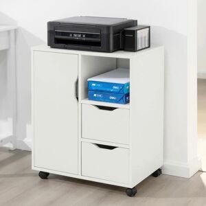 SoBuy FBT105-W White Mobile Printer Stand with Drawers - File Cabinet SoBuy FBT105-W White Mobile Printer Stand with Drawers - File Cabinet