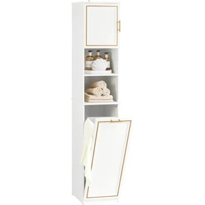 SoBuy BZR87-W White and Gold Bathroom Tall Cabinet SoBuy BZR87-W White and Gold Bathroom Tall Cabinet