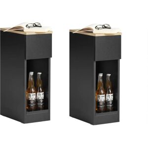 Set de 2 Tables d'Appoint Noires 20x35x60cm Sobuy - Publicité Set de 2 Tables d'Appoint Noires 20x35x60cm Sobuy - Publicité