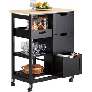 SoBuy Kitchen Trolley - Multifunctional Kitchen Storage Cart - Black SoBuy Kitchen Trolley - Multifunctional Kitchen Storage Cart - Black