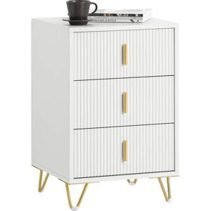 SoBuy White Nightstand with 3 Drawers - Nightstand SoBuy White Nightstand with 3 Drawers - Nightstand