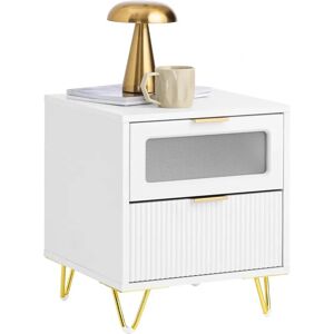 SoBuy White Bedside Table - Nightstand with 2 Drawers - Modern Design SoBuy White Bedside Table - Nightstand with 2 Drawers - Modern Design