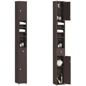 SoBuy Bathroom Tall Cabinet - Adjustable Shelves - Brown - Bathroom Tall Cabinet SoBuy Bathroom Tall Cabinet - Adjustable Shelves - Brown - Bathroom Tall Cabinet
