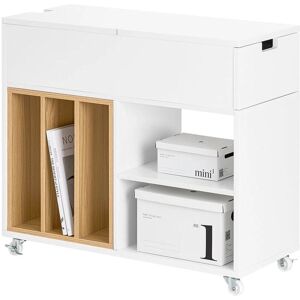 Sobuy White Side Table with Drawer & 2 Shelves - 43kg Capacity Sobuy White Side Table with Drawer & 2 Shelves - 43kg Capacity