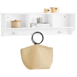 SoBuy White Wall Coat Rack with Shelves - 3 Compartments & Hooks SoBuy White Wall Coat Rack with Shelves - 3 Compartments & Hooks