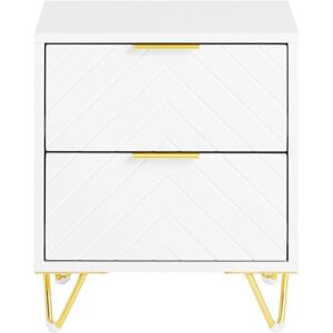 SoBuy White Nightstand with 2 Drawers - Modern Design SoBuy White Nightstand with 2 Drawers - Modern Design