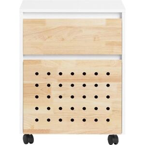 SoBuy White+Natural Mobile File Cabinet - File Cabinet SoBuy White+Natural Mobile File Cabinet - File Cabinet