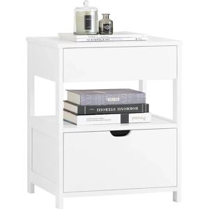 SoBuy White Nightstand with 2 Drawers - Nightstand SoBuy White Nightstand with 2 Drawers - Nightstand