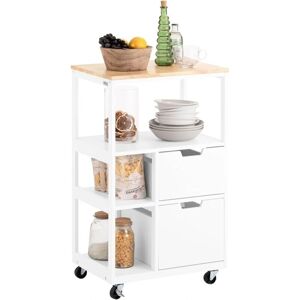 SoBuy White Kitchen Trolley with Storage & Drawers - Kitchen Trolley SoBuy White Kitchen Trolley with Storage & Drawers - Kitchen Trolley