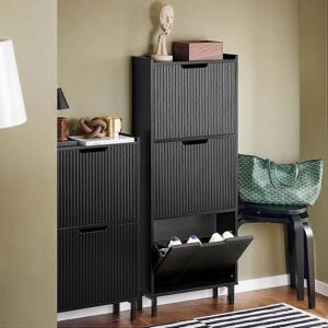 Scarpiera nera SoBuy con 3 cassetti a ribalta - Design moderno Scarpiera nera SoBuy con 3 cassetti a ribalta - Design moderno