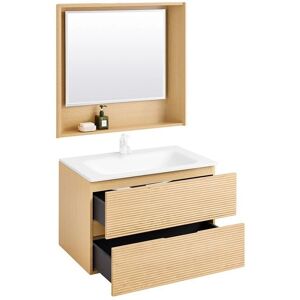 Sobuy BZR198-N Conjunto de Muebles de Baño - Blanco y Madera Sobuy BZR198-N Conjunto de Muebles de Baño - Blanco y Madera