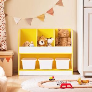 SoBuy Children Bookcase Yellow - Kids Storage Shelf with 3 Plastic Boxes SoBuy Children Bookcase Yellow - Kids Storage Shelf with 3 Plastic Boxes