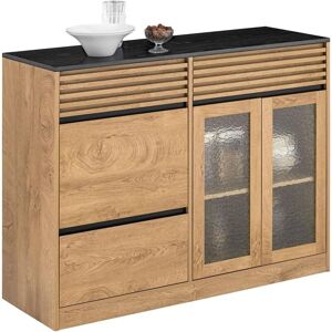 SoBuy Credenza naturale con 3 cassetti - Mobile da cucina SoBuy Credenza naturale con 3 cassetti - Mobile da cucina