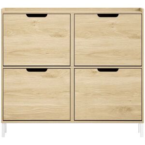 SoBuy Natural 4-Drawer Shoe Cabinet - Shoe Storage SoBuy Natural 4-Drawer Shoe Cabinet - Shoe Storage