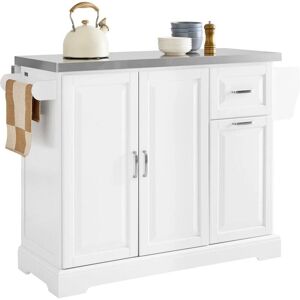 SoBuy White Kitchen Island with Expandable Worktop - Kitchen Storage SoBuy White Kitchen Island with Expandable Worktop - Kitchen Storage