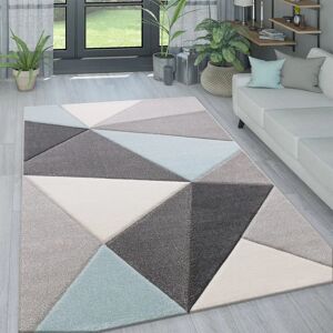 Alfombra Paco Home Turquesa Pastel - Rombos Zig-Zag 80x150cm Alfombra Paco Home Turquesa Pastel - Rombos Zig-Zag 80x150cm