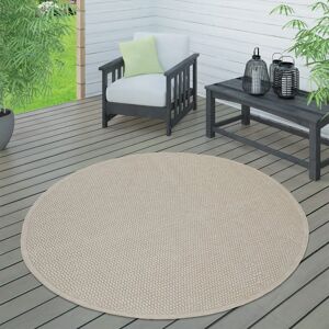 Alfombra Beige Redonda para Interior y Exterior - Paco Home Alfombra Beige Redonda para Interior y Exterior - Paco Home
