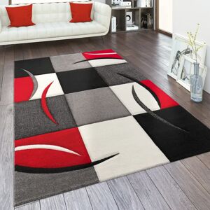 Alfombra Rojo Paco Home - Diseño 3D con Motivos Geométricos y Rayas Alfombra Rojo Paco Home - Diseño 3D con Motivos Geométricos y Rayas