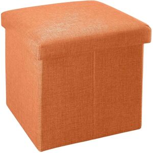Intirilife Tabouret Pliable 30x30x30 cm - Cube avec Rangement - Orange - Publicité Intirilife Tabouret Pliable 30x30x30 cm - Cube avec Rangement - Orange - Publicité