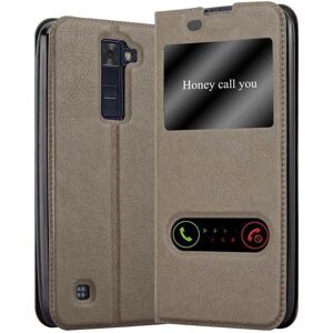 Cadorabo Schutzhülle LG K8 2016 mit 2 Sichtfenstern - STONE BROWN Cadorabo Schutzhülle LG K8 2016 mit 2 Sichtfenstern - STONE BROWN