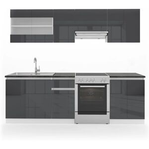Vicco - Cuisine R-Line 240cm blanc/antracite - Moderne, Réglable, Modulable - Publicité Vicco - Cuisine R-Line 240cm blanc/antracite - Moderne, Réglable, Modulable - Publicité