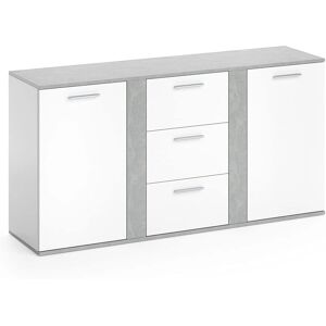 Vicco - Aparador Novelli - Hormigón/Blanco - 155x80 cm - Buffé Vicco - Aparador Novelli - Hormigón/Blanco - 155x80 cm - Buffé