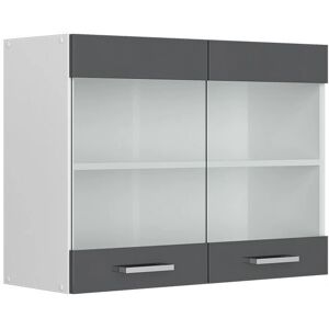 Vicco Blanco/Antracita 80cm Gabinete de pared de cristal - Gabinete de pared Vicco Blanco/Antracita 80cm Gabinete de pared de cristal - Gabinete de pared