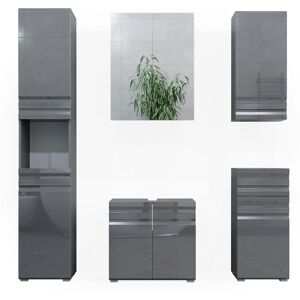 Vicco - Badezimmermöbelset Freddy Antrazit Hochglanz - Badezimmerart Vicco - Badezimmermöbelset Freddy Antrazit Hochglanz - Badezimmerart