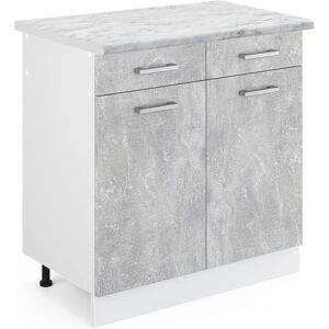 Vicco - Mueble bajo de cocina R-Line 80cm Hormigón/Blanco - Cocina Modular Vicco - Mueble bajo de cocina R-Line 80cm Hormigón/Blanco - Cocina Modular